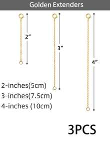 3/90 件女士不锈钢项链延长链 耐用坚固可拆卸项链手链脚链延长饰品制作链