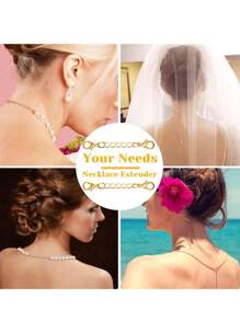 5pcs/Pack Jewelry Extender Chain For Necklace Bracelet, DIY Necklace Accessories, Long Tail Chain Extender Chain, Extender Tail, Exquisite Gift Jewelry Accessories For Necklace, Bracelet Extender Chain, Tassel Pendant Jewelry Gift