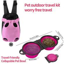 Pet Dog Carrier Backpack Portable Travel Pet Dog Carrier Backpack Mesh Carrier Front Bag For Small Dog Cats Outdoor Travel Pet Outdoor Travel Kit, Worry Free Travel "Pet Travel Backpack With Foldable Bowl – Stay Prepared For Meals & Comfort Anywhere!" Cat Carrier Cat Backpack Bike Trailer