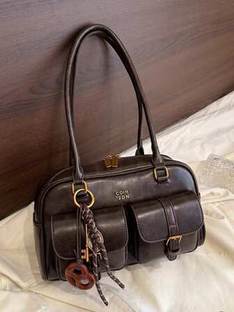 小众设计搭配面包结吊坠，时尚复古高级单肩包，优雅简约魅力腋下包，日常百搭女士大容量包包，适合约会上班日常通勤