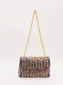 Sparkly Glitter Jewel Embellished Party Clutch Bag, Vintage Underarm Bag Suitable For Wedding, Party, Dinner, Valentine's Day Gift - Multicolor - View 3