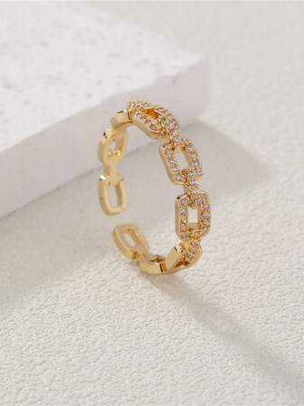 1 件微镶嵌锆石扣可调节戒指