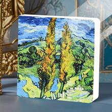 1 pieza/4 piezas Cuaderno de bocetos de Van Gogh, 200 páginas, papel en blanco, libreta de bocetos de viaje, portátil, dibujo a mano, libro de pintura DIY, pintura artística, suministros de pintura artística - 14 cm x 14 cm - Ver 13