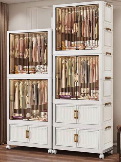 5/4/3/2/1 couche Armoire bébé à installation facile, Armoire de rangement pour vêtements d'enfants, Petite penderie pour bébé, Organisateur de rangement en plastique pour la maison et la chambre