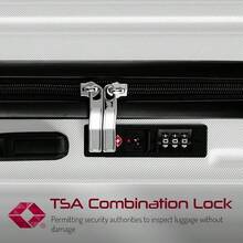 Suitcase Large Hard Shell | Aluminum Telescopic Handle |TSA 3 Digit Combination Lock| 4 Dual Spinner Wheels | Large Suitcase 4 Wheels Lightweight | Hold Check In Large Luggage (White, Large 28") - White - View 6