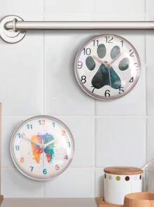 1 Pc, Suction Cup Refrigerator Clock, Small Bathroom Wall Mounted Suction Cup Waterproof Bathroom Clock, Suitable For Kitchen, Bathroom, Outdoor Portable Mini Clock Room Decor Clock Wall Wall Clock Bedroom Decor Dormitory Decor Back To School