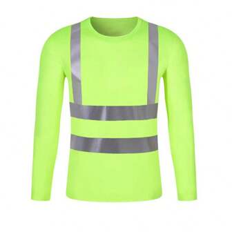 Uniformi da lavoro estive a girocollo con maniche lunghe riflettenti, abbigliamento protettivo per il lavoro nel settore dei trasporti, indumenti di sicurezza per il personale di gestione e costruzione, adatti sia per uomini che per donne