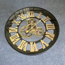 Vintage Clock High-End Table, 3C Tempered Glass Tabletop, Clock Is Rotatable! Creative Artistic Vintage Clock High-End Living Room Coffee Table, Luxury Creative Side Table, High-End Clock Art Coffee Table, Home Living Room Decorative Table, Clock Hands Are Rotatable - Multicolor - View 4