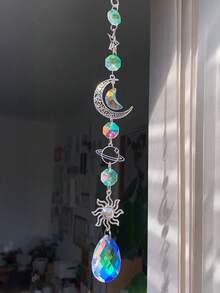 1 đồ trang trí treo xua đuổi chim bảo vệ thực vật, trang trí sân vườn ngoài trời, ngôi sao mặt trăng hoa Dreamcatcher - Nhiều màu - Xem 11