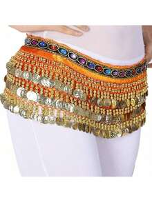 Outfits Belly Dance Glitter Sequins Tassel Skirts, Fashionable Dancing Waist Belt Skirts For Bellydance - Multicolor - View 11