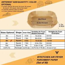 Square Air Fryer Liner Paper, 50/100 Pcs Oil-Proof, Non-Stick And Heat-Resistant Paper Towels, Suitable For Oil-Absorbing Pad Paper For Air Fryers With 2-3 Gallon Capacity