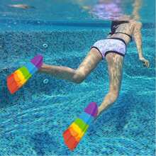 Pinne in silicone per nuoto, pinne corte per addestramento subacqueo, snorkeling e immersioni in apnea per adulti, accessori essenziali per la spiaggia, accessori per la piscina