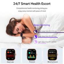Marsyu Advanced ECG+HRV Smartwatch For Men & Women, 2.01" HD Screen, Real-Time Health Monitoring: Heart Rate, Blood Pressure, Blood Oxygen (SPO2), Apnea Alerts, Stress/Sleep Tracking, Fitness Tracker With Weather & Call Notifications,  Compatible With IOS/Android - pink silicone - 查看 8