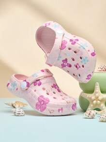 Kids Solid Color Slip On Sandals, Waterproof Non-Slip EVA Casual Fashion, Soft Thick-Soled Beach Shoes Breathable Slides