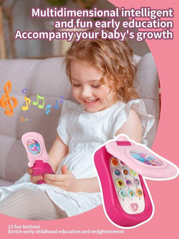 Interesting Educational Early Learning Cartoon Music Flip-Cover Toy Phone - Exciting Toy Gift For Boys And Girls Unique Birthday Present