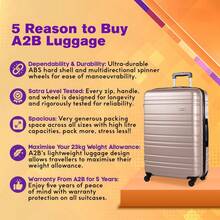 ABS Hard Shell 30 Inch Suitcase - Travel Luggage With 4 Spinner Wheels | Telescopic Drag Handle | Hard Sided Suitcases Weighing 4.3kg Cap 96L Height 76.5cm (Champagne, Large) - Champagne - View 2