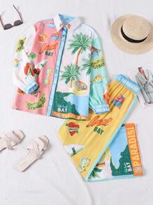 Conjunto informal de cordón con estampado personalizado estilo boho