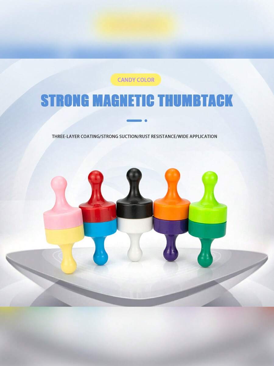 10pcs Candy Color Magnetic Pins, Large/Medium/Small Colorful Strong Magnetic Pins Suitable For Meeting, Office, Teaching, Drawing, Refrigerator Magnet