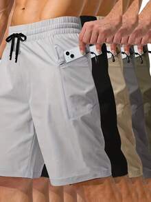 Men's Zip Pocket Sports Shorts, 5-Inch Inseam, Beach And Outdoor Use, Summer