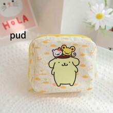 1 pieza Bolsa de cosméticos mini de estilo kawaii de Sanrio, neceser portátil y lindo para maquillaje, juguetes, almacenamiento de viaje, organizador de maquillaje de gran capacidad para lápiz labial, brochas, cuidado de la piel, teléfono, monedas, artículos pequeños, para el hogar, regalo, vacaciones, Halloween, Navidad, estilo bohemio