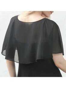 1 pezzo Scialle cardigan in chiffon morbido da donna per l'estate, perfetto come stola da sposa per cerimonie serali e come mantellina parasole per accessori fotografici da donna
