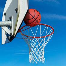 Red de baloncesto para exteriores, (220 g) 12 círculos Reemplazo de red de baloncesto profesional resistente, resistente a todo tipo de clima, adecuada para aro de baloncesto estándar de 12 aros para mujeres, gimnasio, juegos de baloncesto, duradera y gruesa