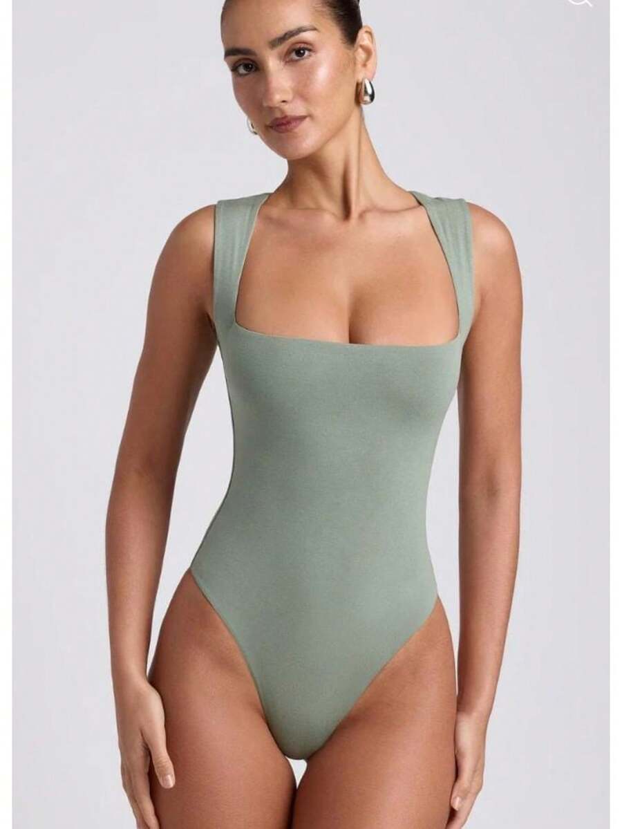 Bodi Básico Tirante Ancho Y Elástico - verde menta - Ver 1