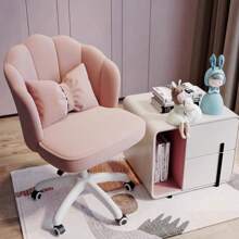 This Is A Swivel Seat. The Size Is 75*60*45CM And The Height Can Be Adjusted. Made Of Flannel Fabric, It Is Firm, Reliable, Durable And Long-Lasting. It Has Casters And Comes With A Seat Cushion. The Petal-Shaped Backrest And Thick Sponge Make It Comfortable To Sit On. Suitable For Restrooms, Study Rooms, Offices, Bedrooms, Etc. (We Are Currently Unable To Deliver To Remote Areas.)