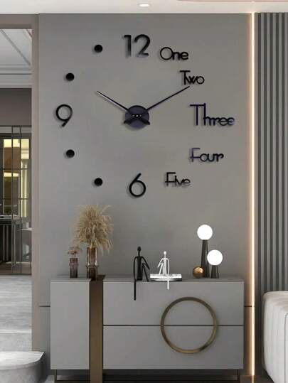 Pc Of DIY Acrylic Wand Clock, Creative Frameless Large Set, Easy To Install, Silent Klok Living Room, Bedroom ation, Home Furnishings Dormitory Back School view 7