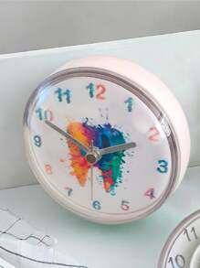 1 Pc, Suction Cup Refrigerator Clock, Small Bathroom Wall Mounted Suction Cup Waterproof Bathroom Clock, Suitable For Kitchen, Bathroom, Outdoor Portable Mini Clock Room Decor Clock Wall Wall Clock Bedroom Decor Dormitory Decor Back To School