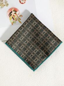 1pc Men's Casual Floral & Striped Pattern Handkerchief/Pocket Square, Suitable For Business, School, Daily Wear