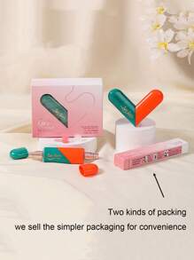 1 pieza Botella de perfume recargable con forma de corazón de macaron de 2 en 1 de 5ml+5ml de color verde y rojo, ideal para regalo de viaje