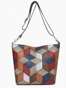 Niche Design New Splicing Large Capacity Fashion Shoulder Bag With Elegant Tote Large Bag Valentine'S Day Phone Bag