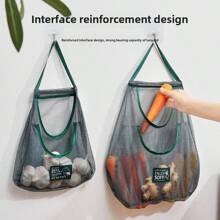 1 Sommer Obst- und Gemüse-Hängetasche für Zwiebel, Ingwer und Knoblauch Lagerung. Tragbare Netzttasche. Handgehaltene Cut Out atmungsaktive Haushaltslagerungstasche. Multifunktionale Küchen-Lagernetz-Tasche. Obst, Gemüse, Ingwer und Knoblauch Wandorganizer | Essenzielles Wohnzubehör