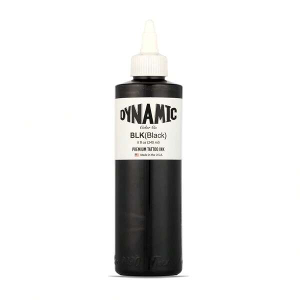 1pc Black Tattoo Ink - Lining, Outlining, Shading, Mixing, Blending Solid Tattooing Ink For Human Skin, Professional Vegan Tattoo Ink 8oz Bottle
