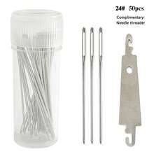 50pcs Cross Stitch Needles Assortment 22/24/26 Sizes, Handcraft Embroidery DIY Tools Needle Threader & Needle Case