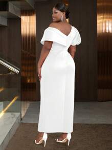 Sexy Women V-Neck Front Slit Cocktail Dress, For Birthday, Wedding Guest, Graduation, Dinner, Homecoming New Year Eve,