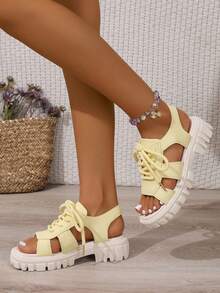 Women's New Casual College Style Elegant Fashion Sandals For Teenage Student - Yellow - View 6