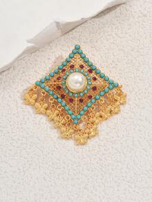 Women Brooch, Lapel Pin & Scarf Ring - Multicolor - View 4