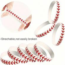12/24pcs Baseball Silicone Wristbands, Wireless Sports Bracelet, Rubber Wristband Waterproof & Elastic, Suitable For Players, Sports Gifts, Great Gift For Baseball Team