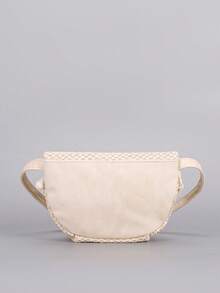 新款春夏编织草编沙滩包，时尚女士斜挎包，厚重编织拼布流苏拉链腰包，适合度假、日常使用、礼物、户外