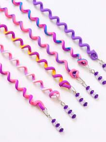 6pcs Kids Braided Hair Accessories Hair Ties, Braiding Tool For Girls Curly Hair Buns