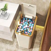 10L Odor Proof Trash Can With One-Touch Modern Design Durable Plastic Bathroom Kitchen Bin Space Saving Leakproof - Green - View 6
