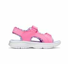 Skechers 女童夏季休闲钩环凉鞋，轻便露趾沙滩鞋，柔软舒适，粉色 - 粉色 - 查看 3