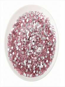 2000颗3-6毫米浅粉色平底树脂水钻，圆形果冻钻，适用于制作配饰、鞋子、衣服、化妆品、包包、装饰品等。 - 淺粉色 - 查看 5