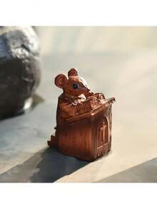 1pc Cartoon Cute Mouse Lecturer Professor Mini Ornament Home Courtyard Living Room Bedroom Office Desktop Creative Decoration Ornament - Multicolor - View 6
