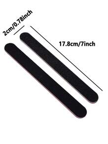 5pcs Dual-Sided Nail Files, 100/180 Grit Nail Buffers, Black Abrasive Boards For Manicure And Pedicure, Odorless Nail Polishing Tool