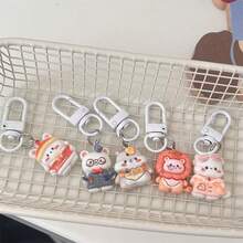 5件套可爱卡通动物主题树脂钥匙扣，多功能包包挂饰，情侣/闺蜜/学生配饰，汽车配饰，背包/书包/学校/动物哥特风/Y2K/万圣节配饰，教师节/圣诞节礼物创意，汽车配饰，朋友/姐妹 - 彩色 - 查看 11