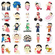 50pcs Cute Japanese Style Cartoon Character Decorative Stickers For Notebook, Phone Case, Craft - Multicolor - View 6