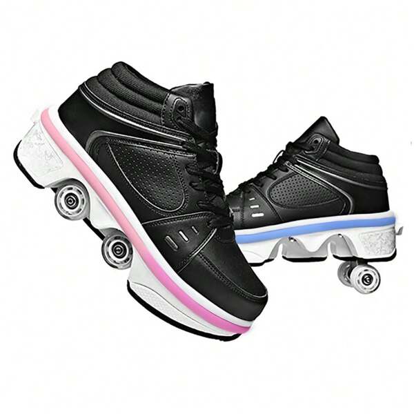 preyrocbirds Scarpe con rotelle, Pattini a rotelle per Bambini, Pattini LED Luce per Ragazzi e Ragazze, Scarpe con Automatiche Rotelle Retrattile, Outdoor Multisport Scarpe da Skateboard, EU-38